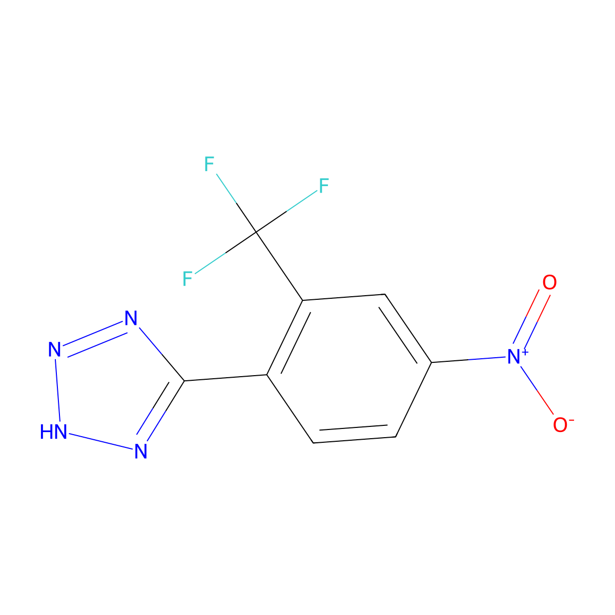 5-[4-nitro-2-(trifluoromethyl)phenyl]-2H-1,2,3,4-tetraazole molecular structure, CAS 1192263-78-7