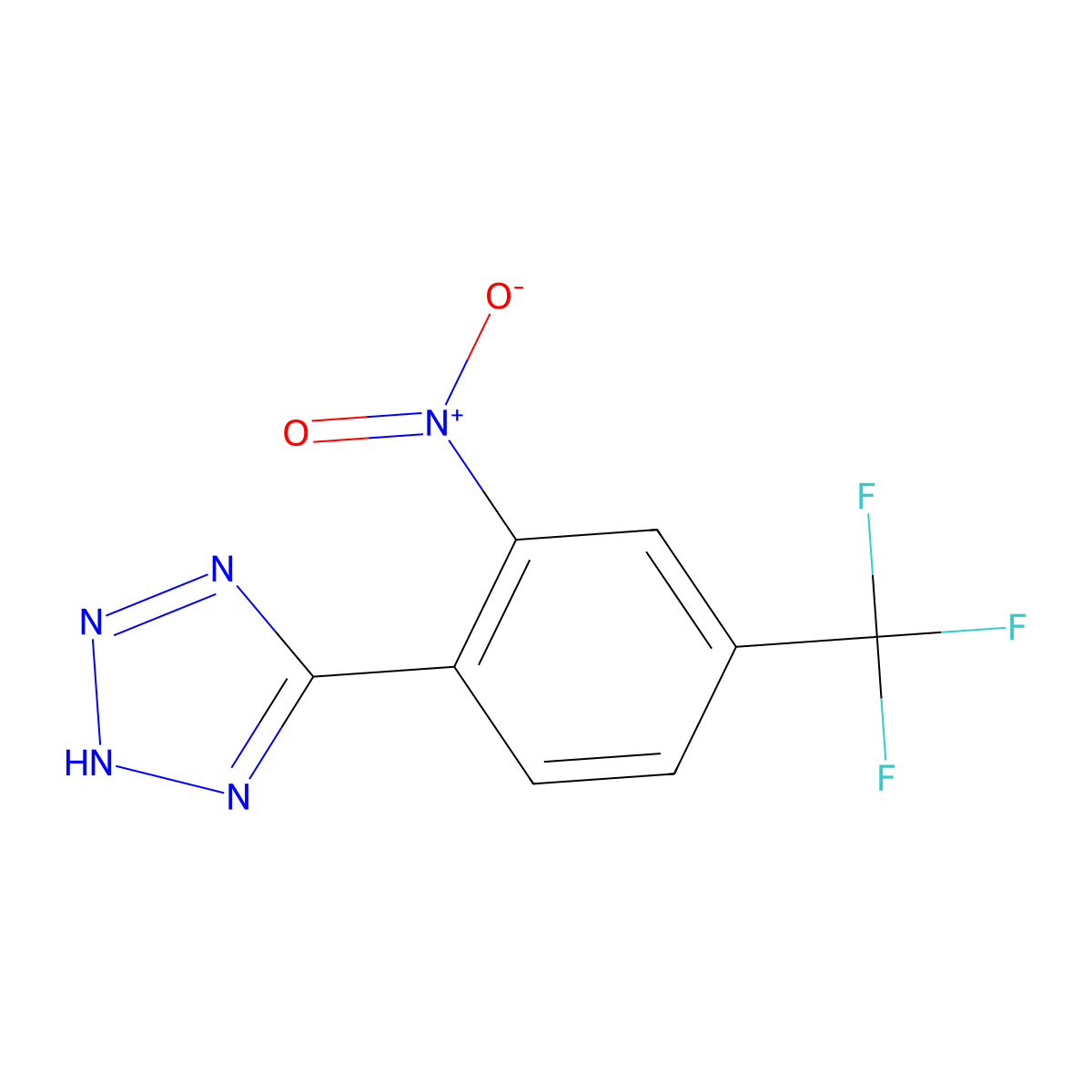5-[2-nitro-4-(trifluoromethyl)phenyl]-2H-1,2,3,4-tetraazole molecular structure, CAS 1192263-79-8