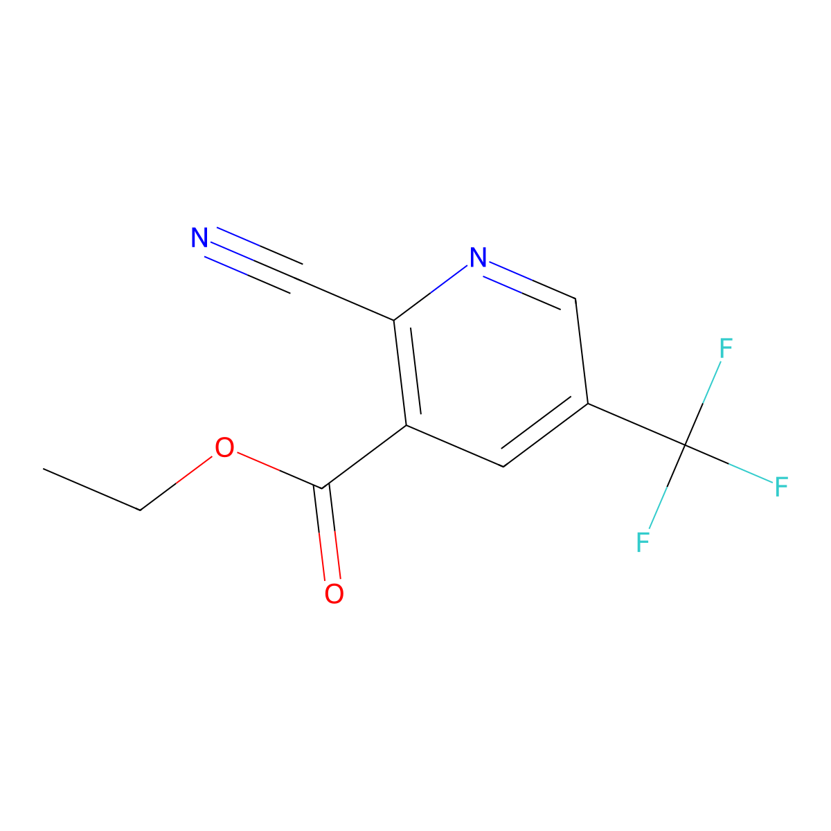 Ethyl 2-cyano-5-(trifluoromethyl)nicotinate molecular structure, CAS 1192263-82-3