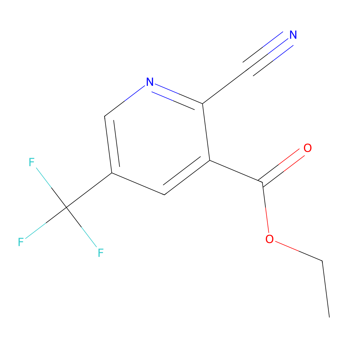 Ethyl 2-cyano-5-(trifluoromethyl)nicotinate molecular structure, CAS 1192263-82-3