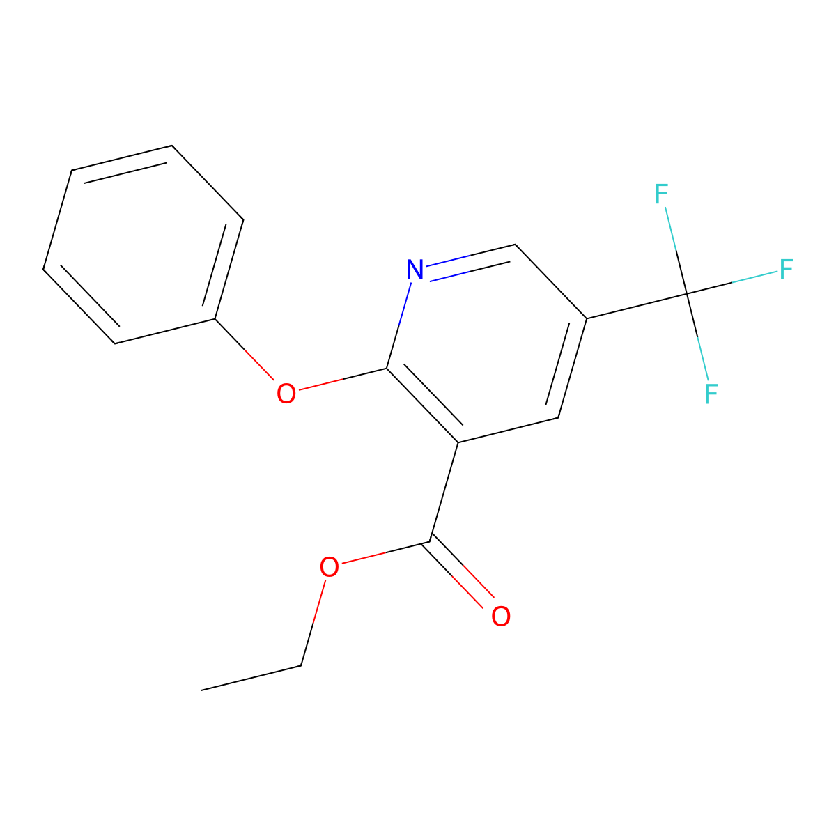 Ethyl 2-phenoxy-5-(trifluoromethyl)nicotinate molecular structure, CAS 1192263-87-8