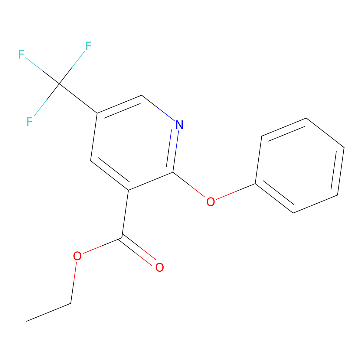 Ethyl 2-phenoxy-5-(trifluoromethyl)nicotinate molecular structure, CAS 1192263-87-8