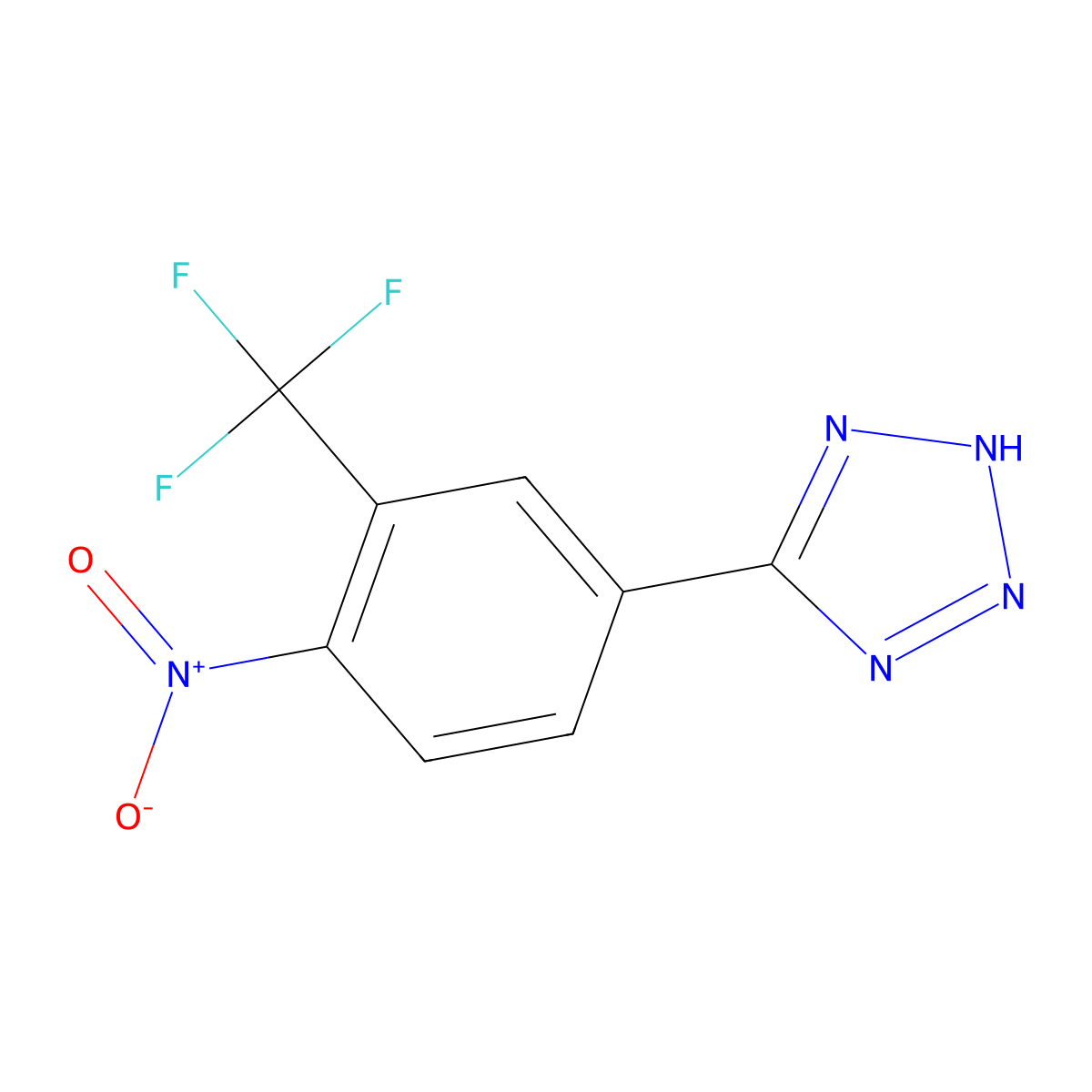 5-[4-nitro-3-(trifluoromethyl)phenyl]-2H-1,2,3,4-tetraazole molecular structure, CAS 1192263-88-9