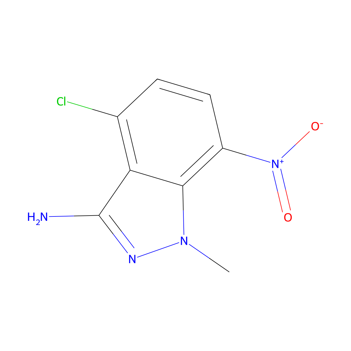 4-chloro-1-methyl-7-nitro-1H-indazol-3-amine molecular structure, CAS 1192263-90-3