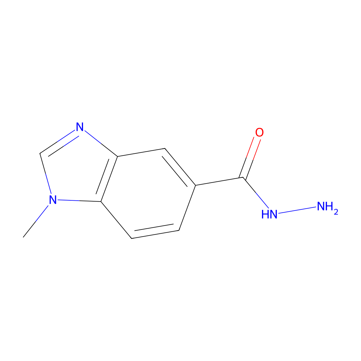1-methyl-1H-1,3-benzimidazole-5-carbohydrazide molecular structure, CAS 1192263-92-5