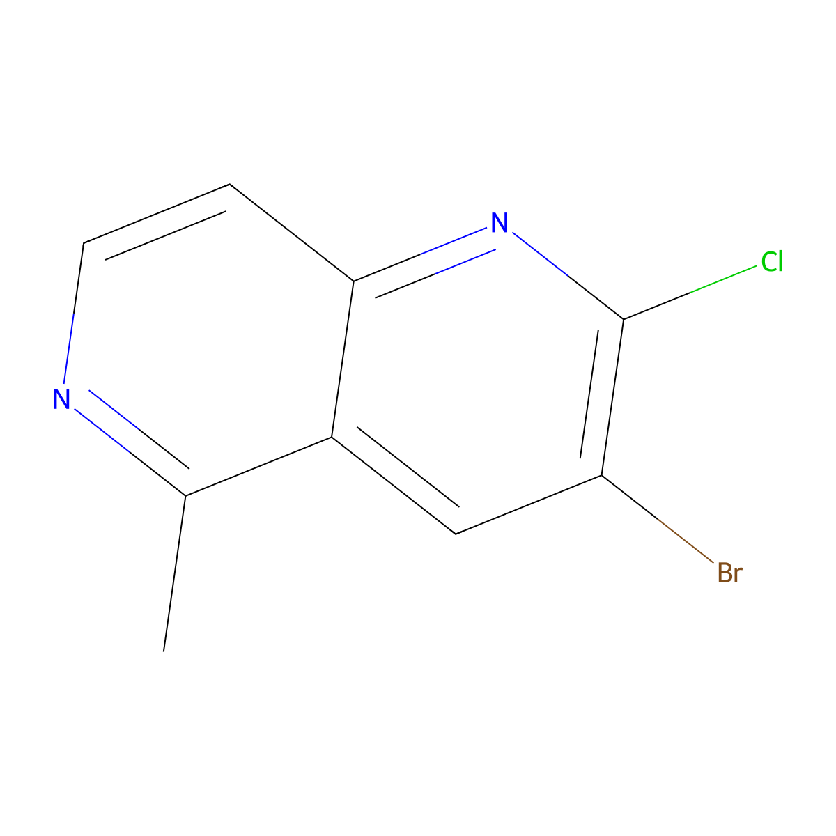 3-Bromo-2-chloro-5-methyl-1,6-naphthyridine molecular structure, CAS 1192263-93-6