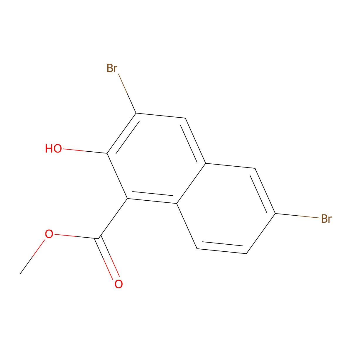 Methyl 3,6-dibromo-2-hydroxy-1-naphthoate molecular structure, CAS 1192263-94-7