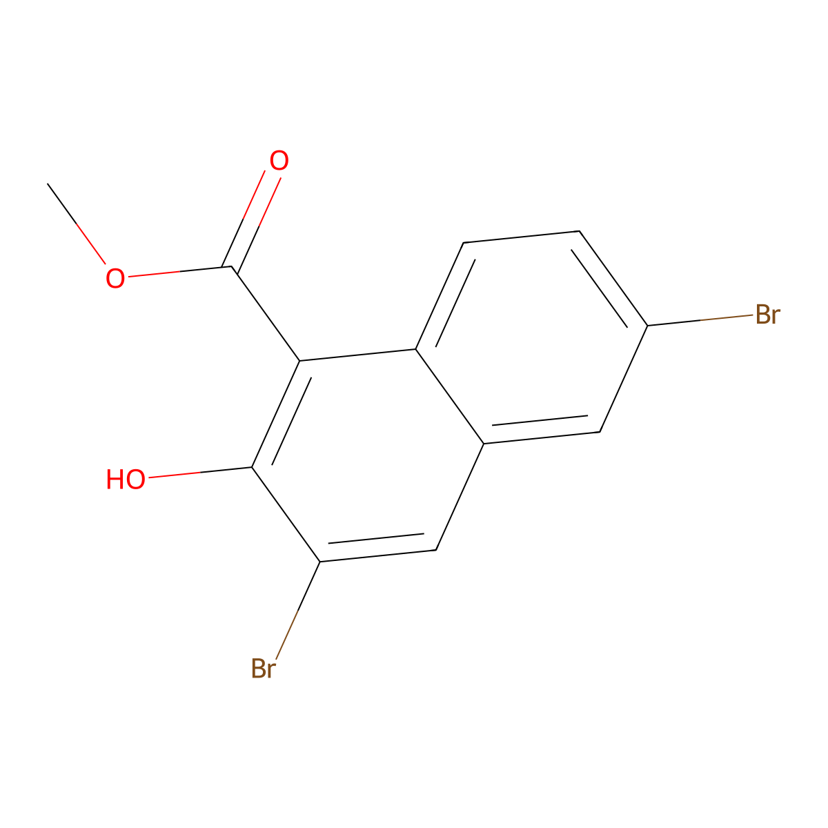 Methyl 3,6-dibromo-2-hydroxy-1-naphthoate molecular structure, CAS 1192263-94-7