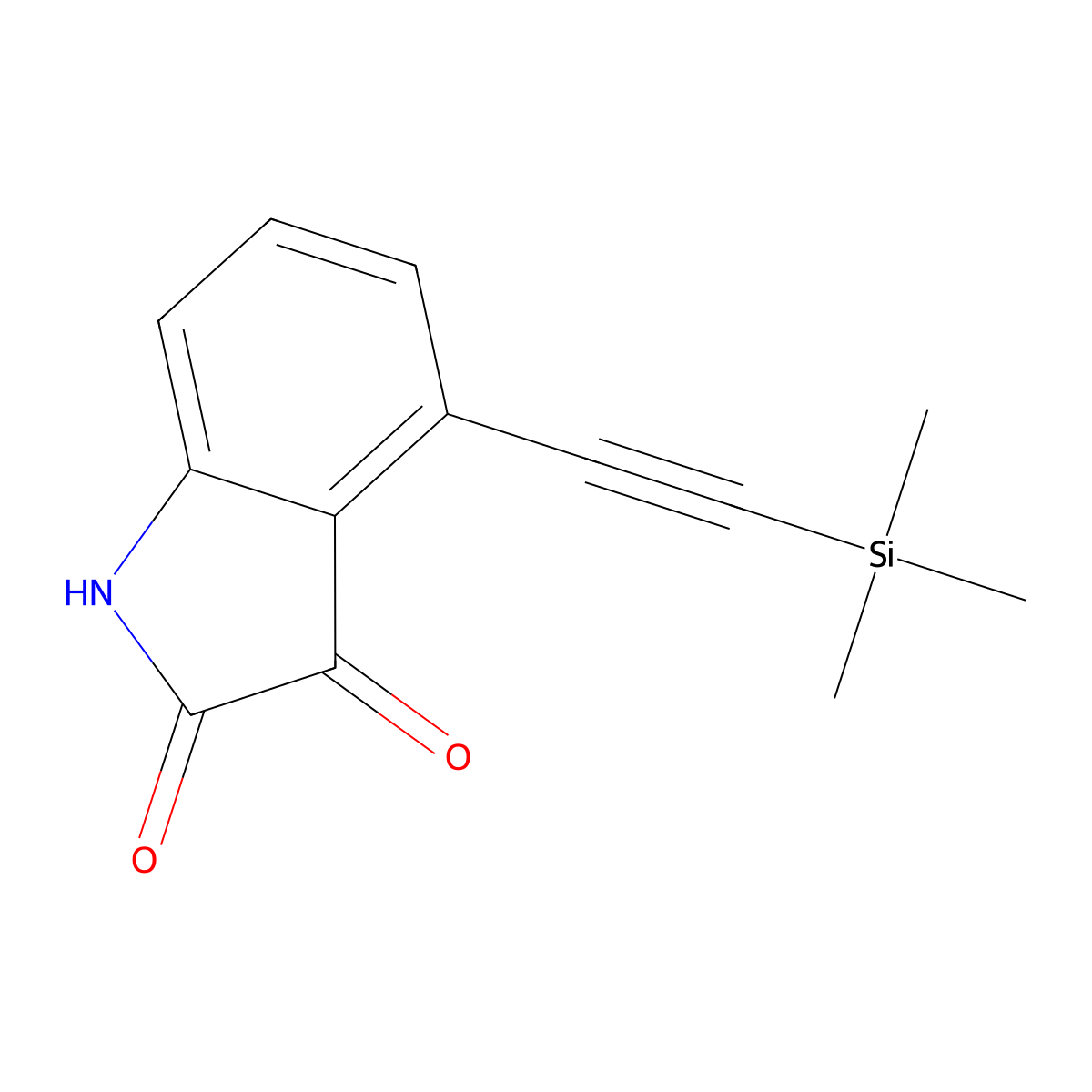 4-[2-(trimethylsilyl)ethynyl]-1H-indole-2,3-dione molecular structure, CAS 1192263-95-8
