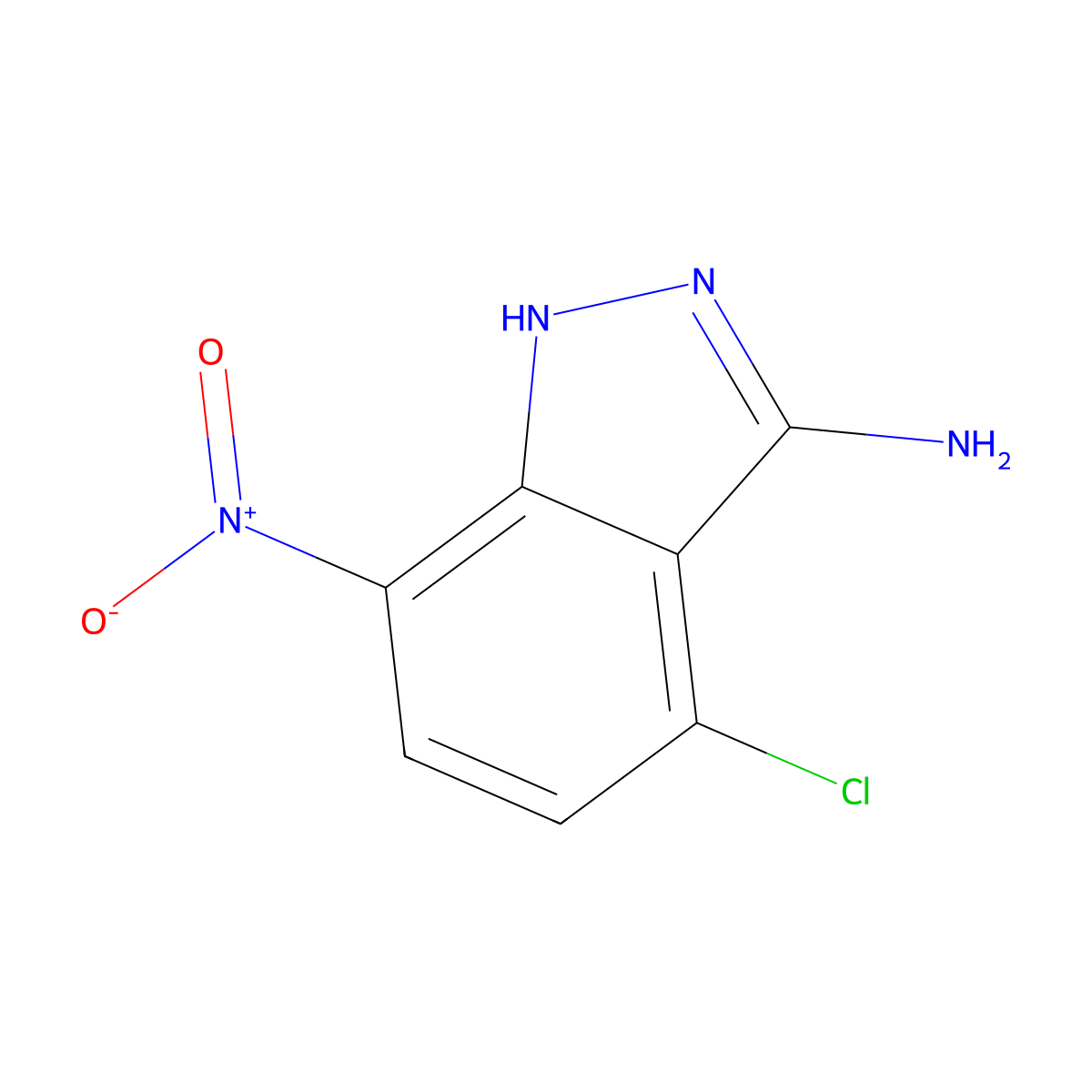 4-chloro-7-nitro-1H-indazol-3-amine molecular structure, CAS 1192263-96-9