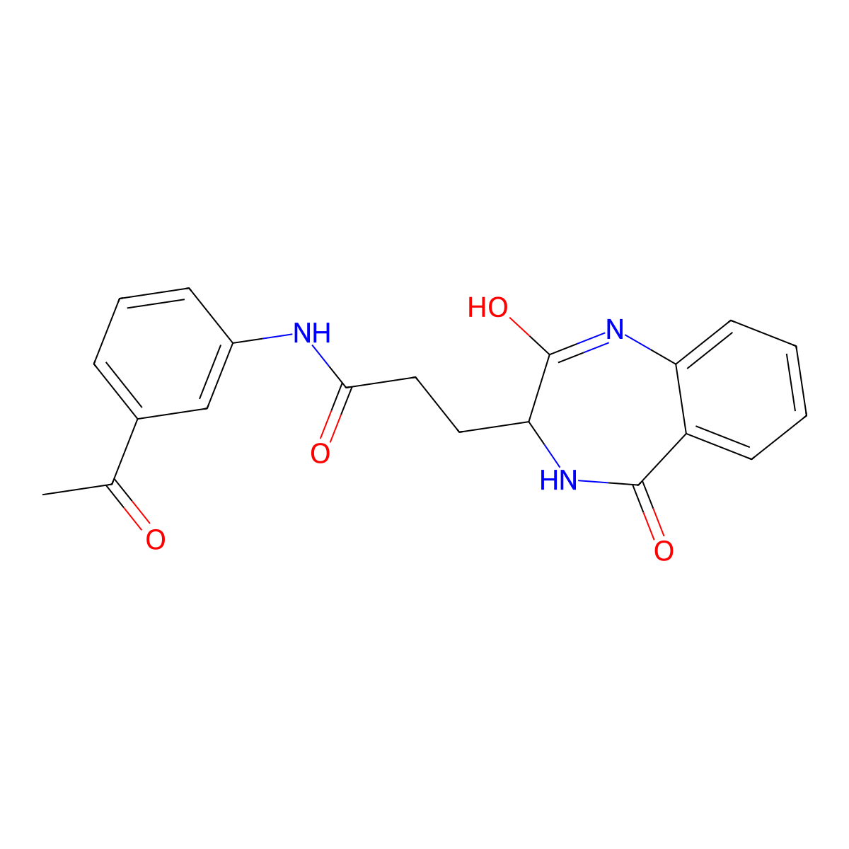 N-(3-acetylphenyl)-3-(2-hydroxy-5-oxo-4,5-dihydro-3H-1,4-benzodiazepin-3-yl)propanamide molecular structure, CAS 1192278-95-7