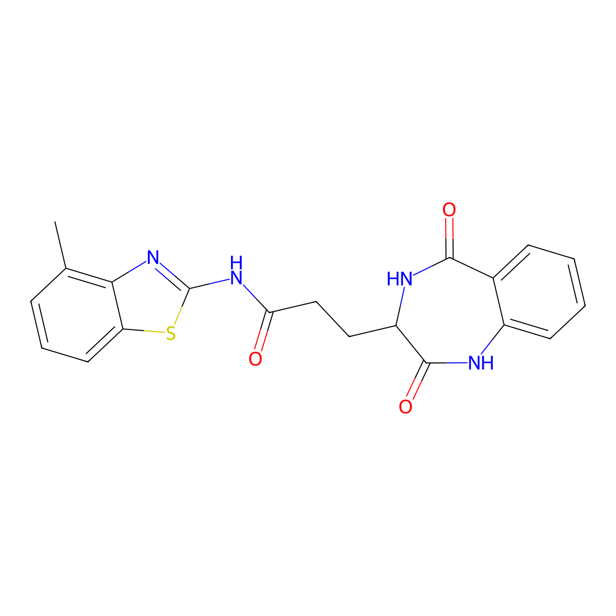 3-(2,5-dioxo-2,3,4,5-tetrahydro-1H-benzo[e][1,4]diazepin-3-yl)-N-(4-methylbenzo[d]thiazol-2-yl)propanamide molecular structure, CAS 1192279-07-4