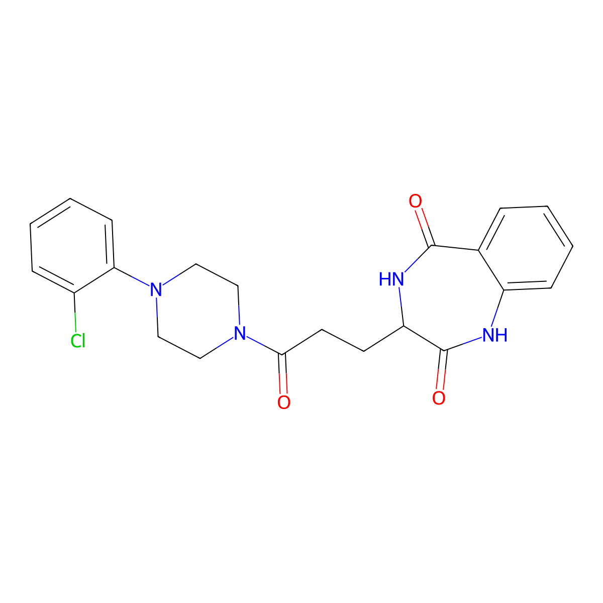 3-(3-(4-(2-chlorophenyl)piperazin-1-yl)-3-oxopropyl)-3,4-dihydro-1H-benzo[e][1,4]diazepine-2,5-dione molecular structure, CAS 1192279-19-8