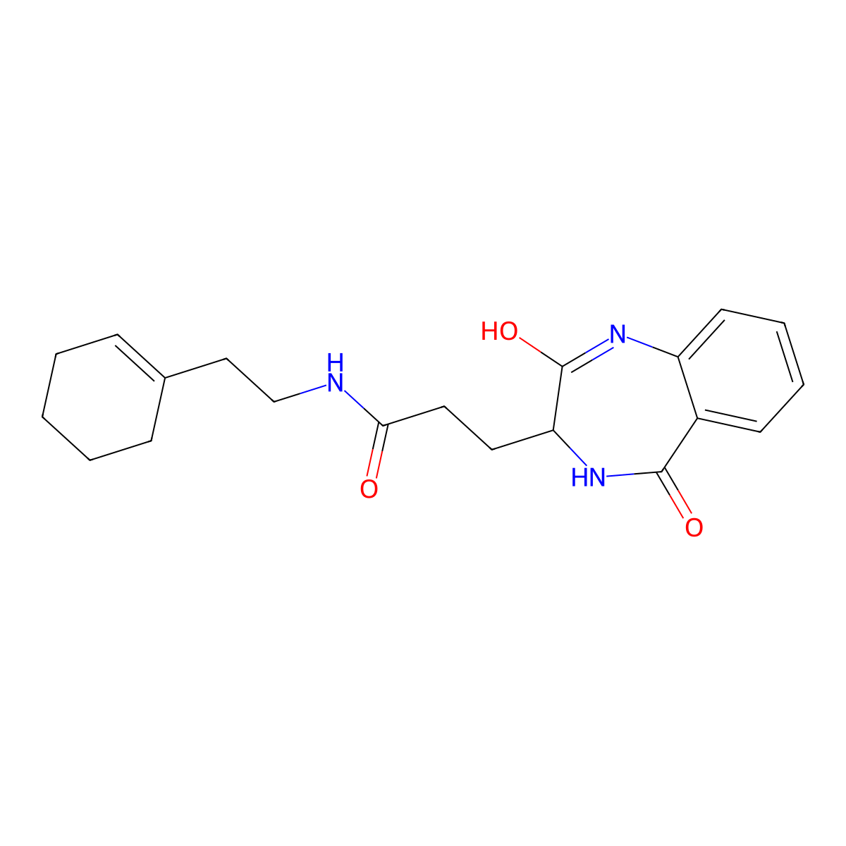 N-(2-(cyclohex-1-en-1-yl)ethyl)-3-(2,5-dioxo-2,3,4,5-tetrahydro-1H-benzo[e][1,4]diazepin-3-yl)propanamide molecular structure, CAS 1192279-20-1