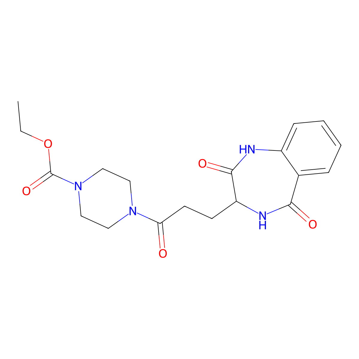 ethyl 4-[3-(2-hydroxy-5-oxo-4,5-dihydro-3H-1,4-benzodiazepin-3-yl)propanoyl]piperazine-1-carboxylate molecular structure, CAS 1192279-64-3