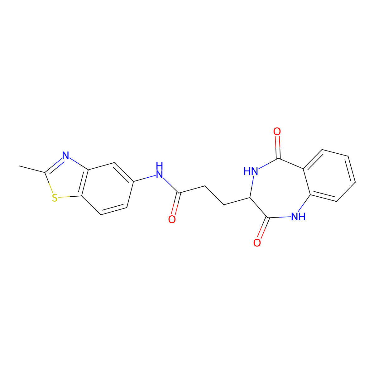 3-(2,5-dioxo-2,3,4,5-tetrahydro-1H-benzo[e][1,4]diazepin-3-yl)-N-(2-methylbenzo[d]thiazol-5-yl)propanamide molecular structure, CAS 1192279-75-6