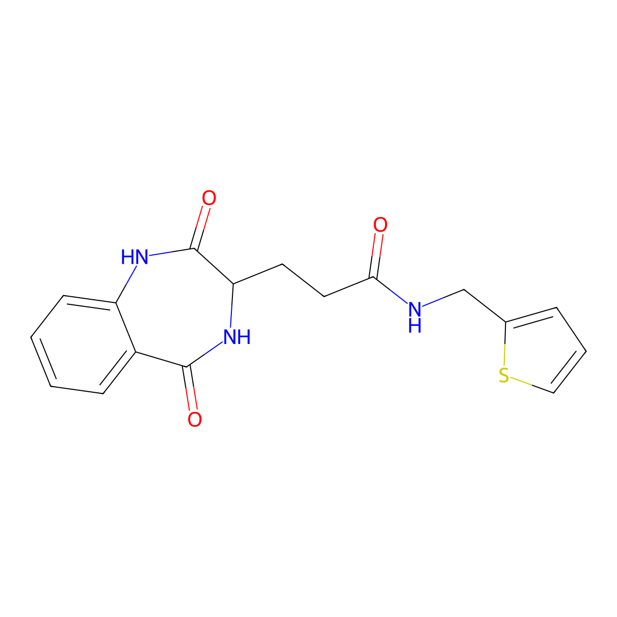 3-(2,5-dioxo-2,3,4,5-tetrahydro-1H-benzo[e][1,4]diazepin-3-yl)-N-(thiophen-2-ylmethyl)propanamide molecular structure, CAS 1192279-86-9