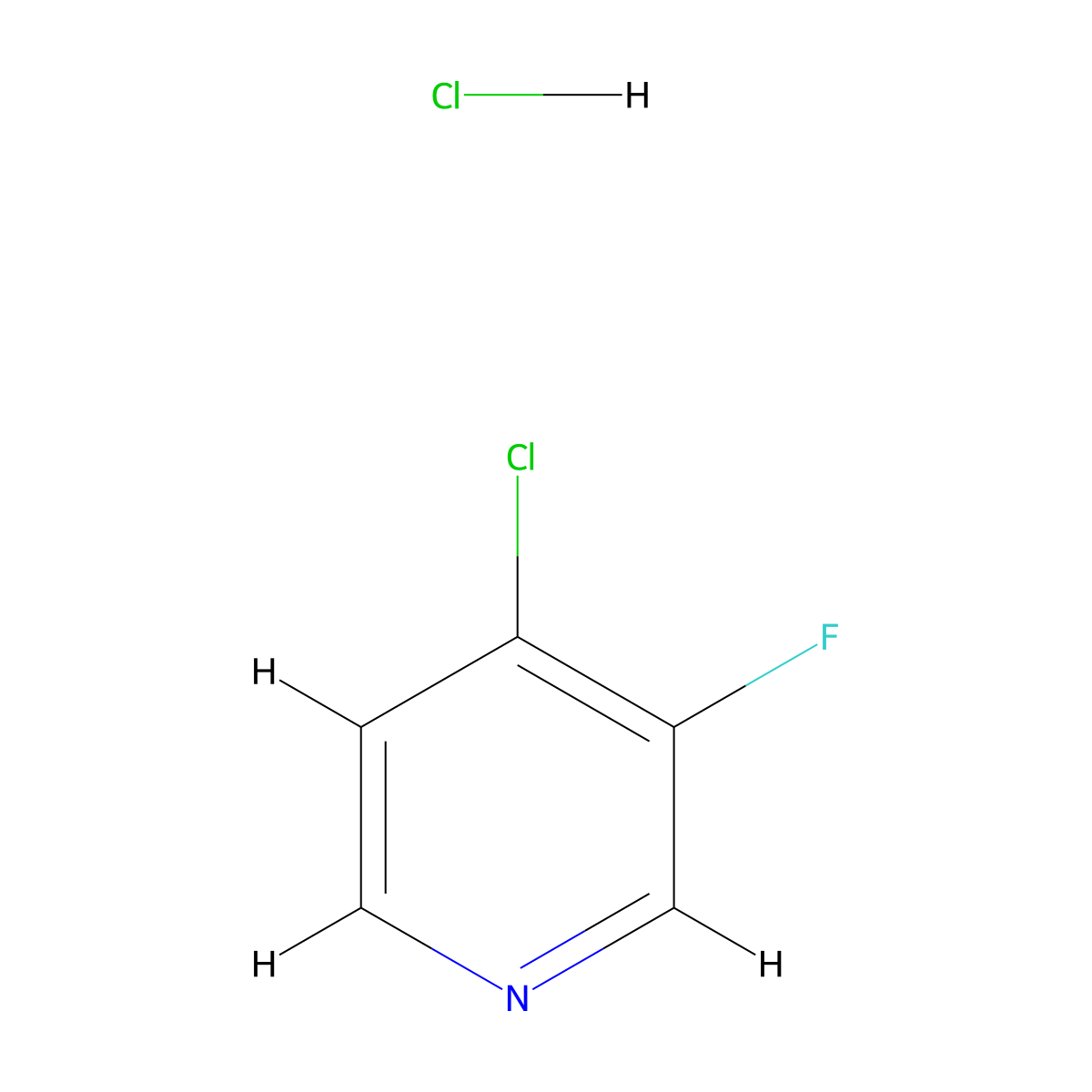 4-Chloro-3-fluoropyridine hydrochloride molecular structure, CAS 119229-74-2
