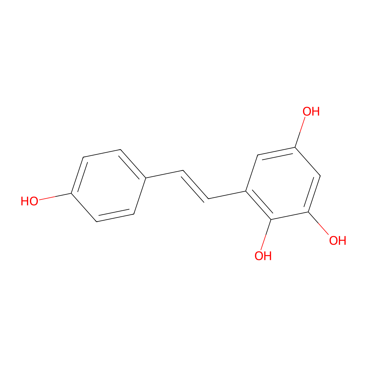 (E)-2,3,5,4'-tetrahydroxystilbene molecular structure, CAS 119229-96-8