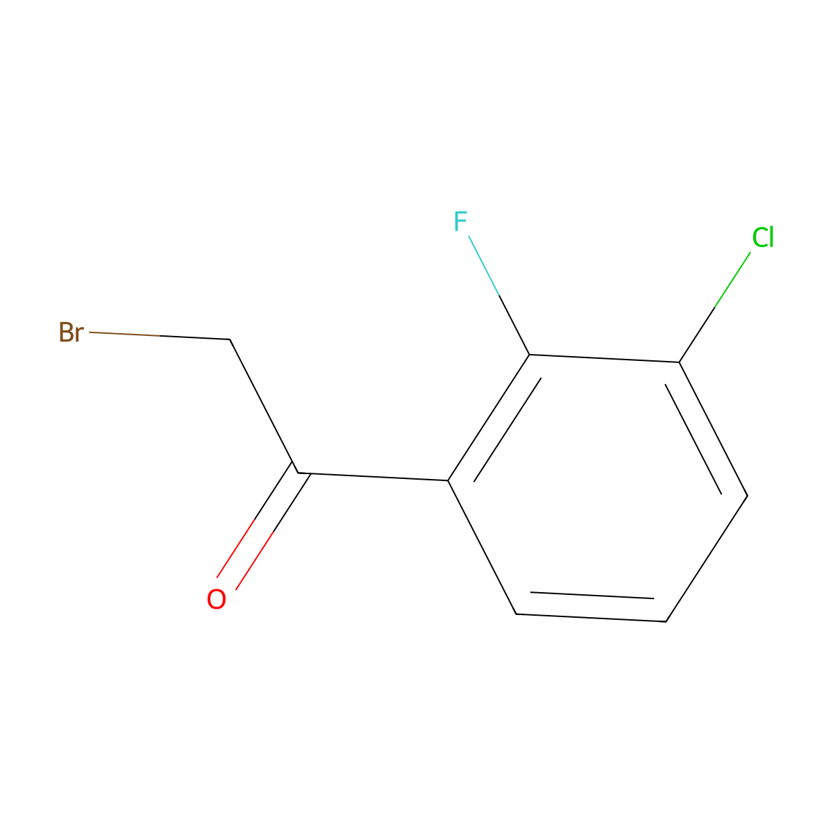 2-Bromo-1-(3-chloro-2-fluorophenyl)ethanone molecular structure, CAS 1192313-64-6