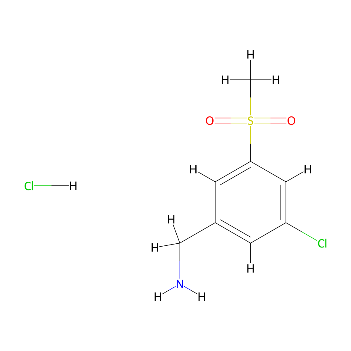 (3-Chloro-5-methanesulfonylphenyl)methanamine hydrochloride molecular structure, CAS 1192347-69-5