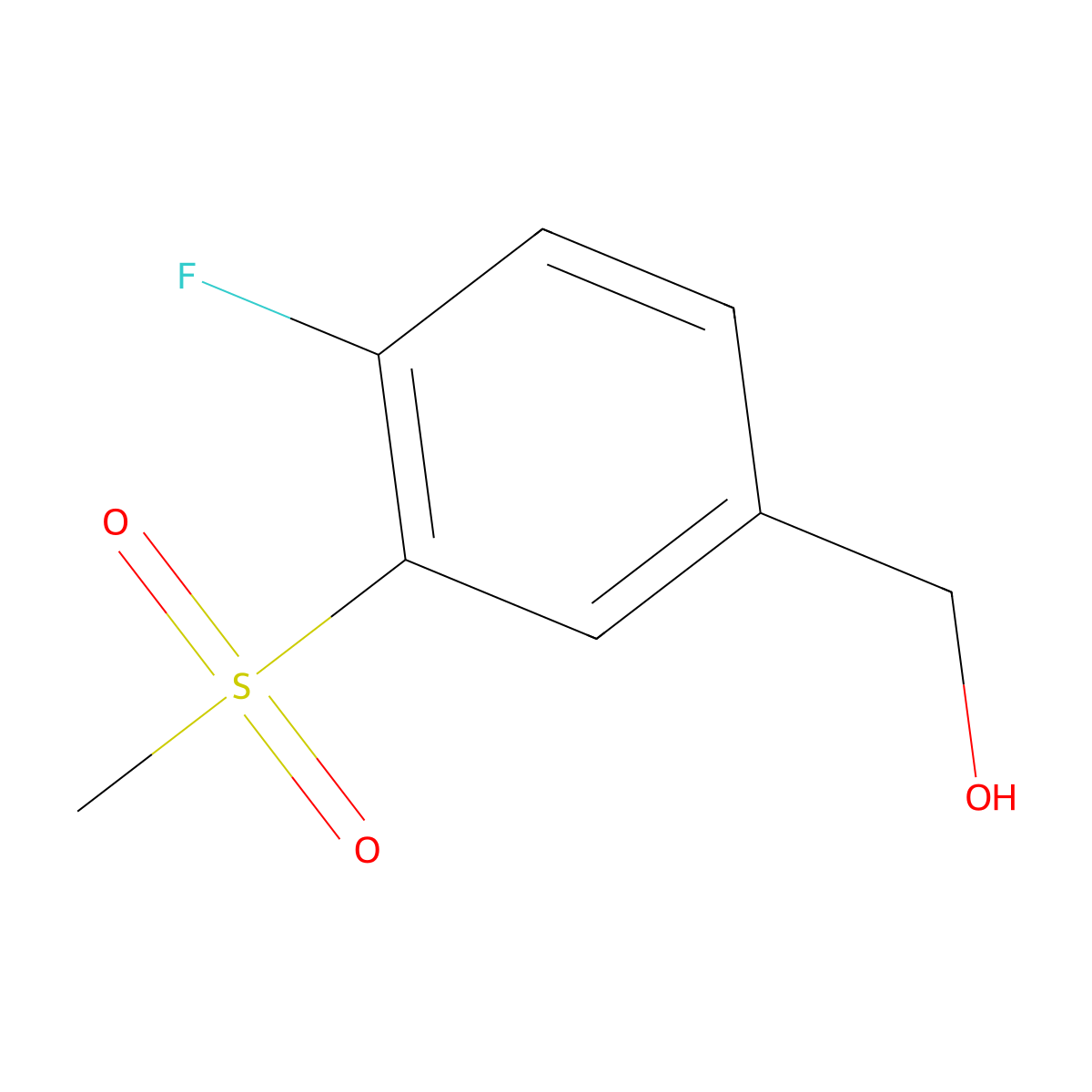4-Fluoro-3-(methylsulfonyl)benzenemethanol molecular structure, CAS 1192347-87-7