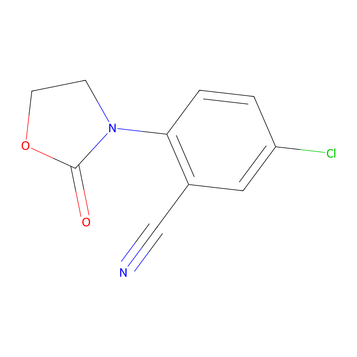 5-Chloro-2-(2-oxo-1,3-oxazolidin-3-yl)benzonitrile molecular structure, CAS 1192348-50-7