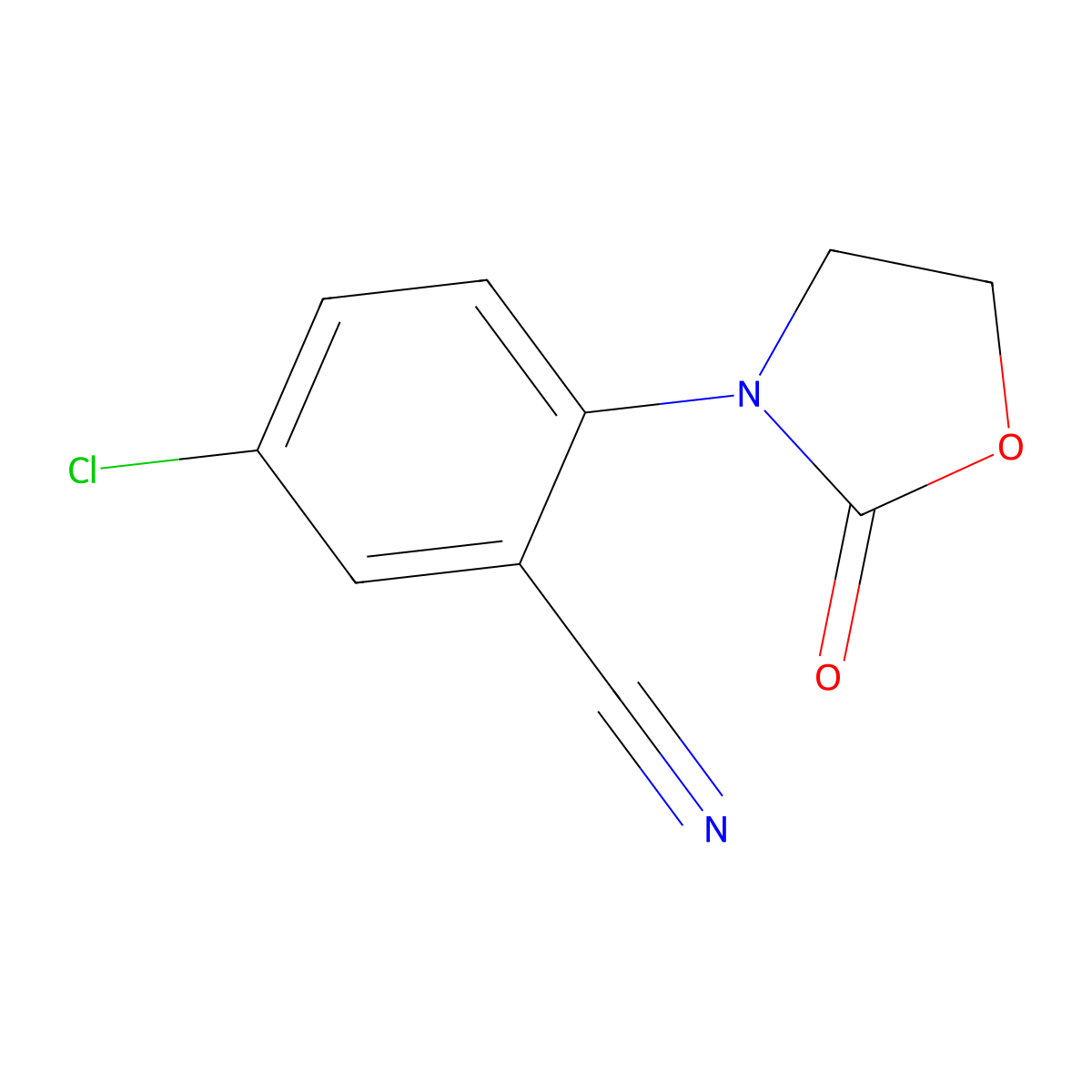 5-Chloro-2-(2-oxo-1,3-oxazolidin-3-yl)benzonitrile molecular structure, CAS 1192348-50-7