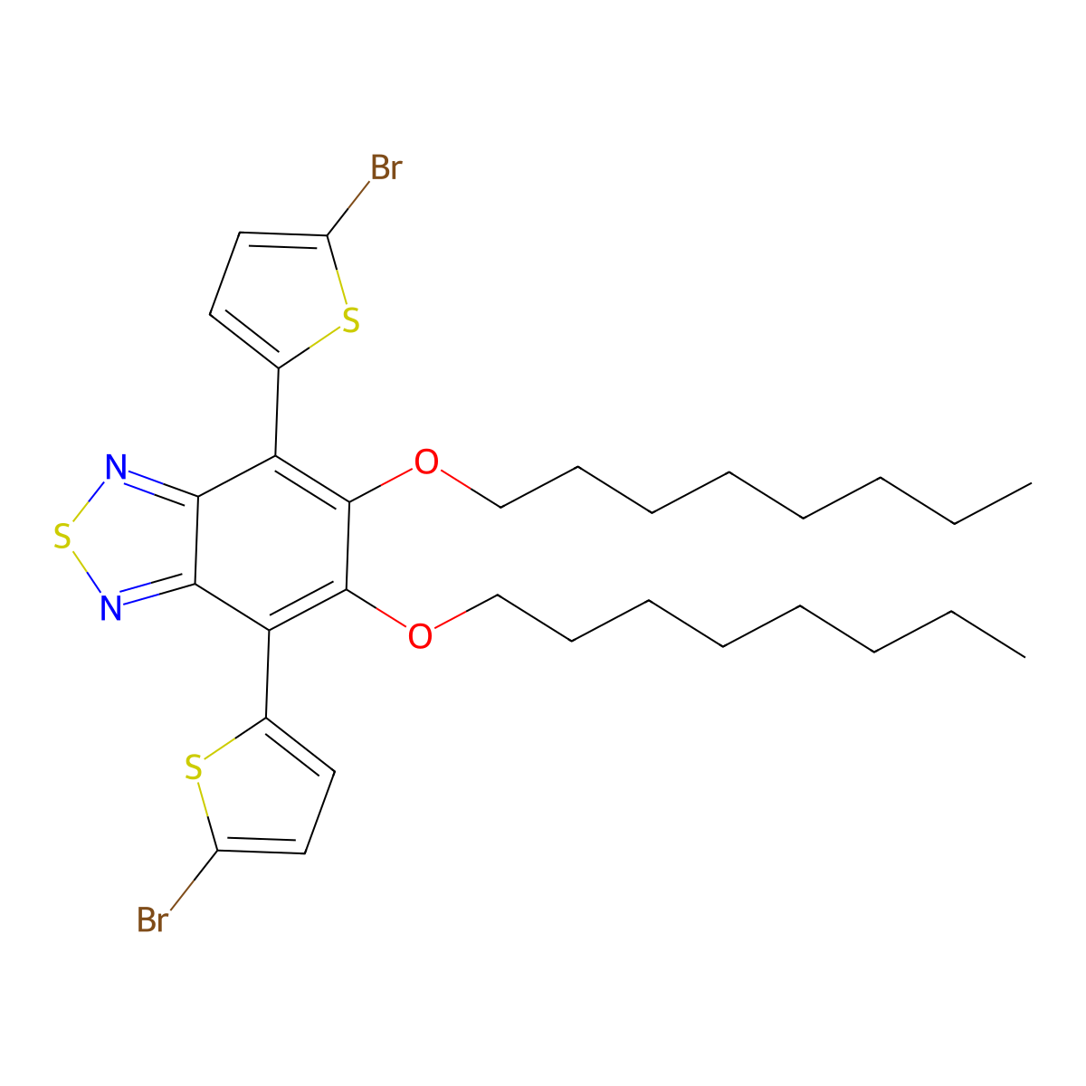 4,7-Bis(5-bromothiophen-2-yl)-5,6-bis(octyloxy)-2,1,3-benzothiadiazole molecular structure, CAS 1192352-10-5
