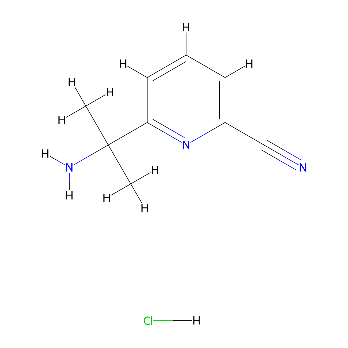 6-(2-Aminopropan-2-yl)picolinonitrile hydrochloride molecular structure, CAS 1192356-22-1