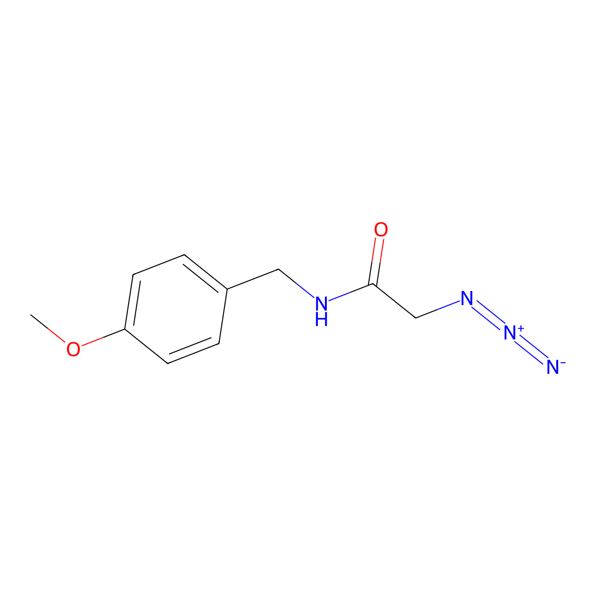 2-azido-N-(4-methoxybenzyl)acetamide molecular structure, CAS 1192358-62-5