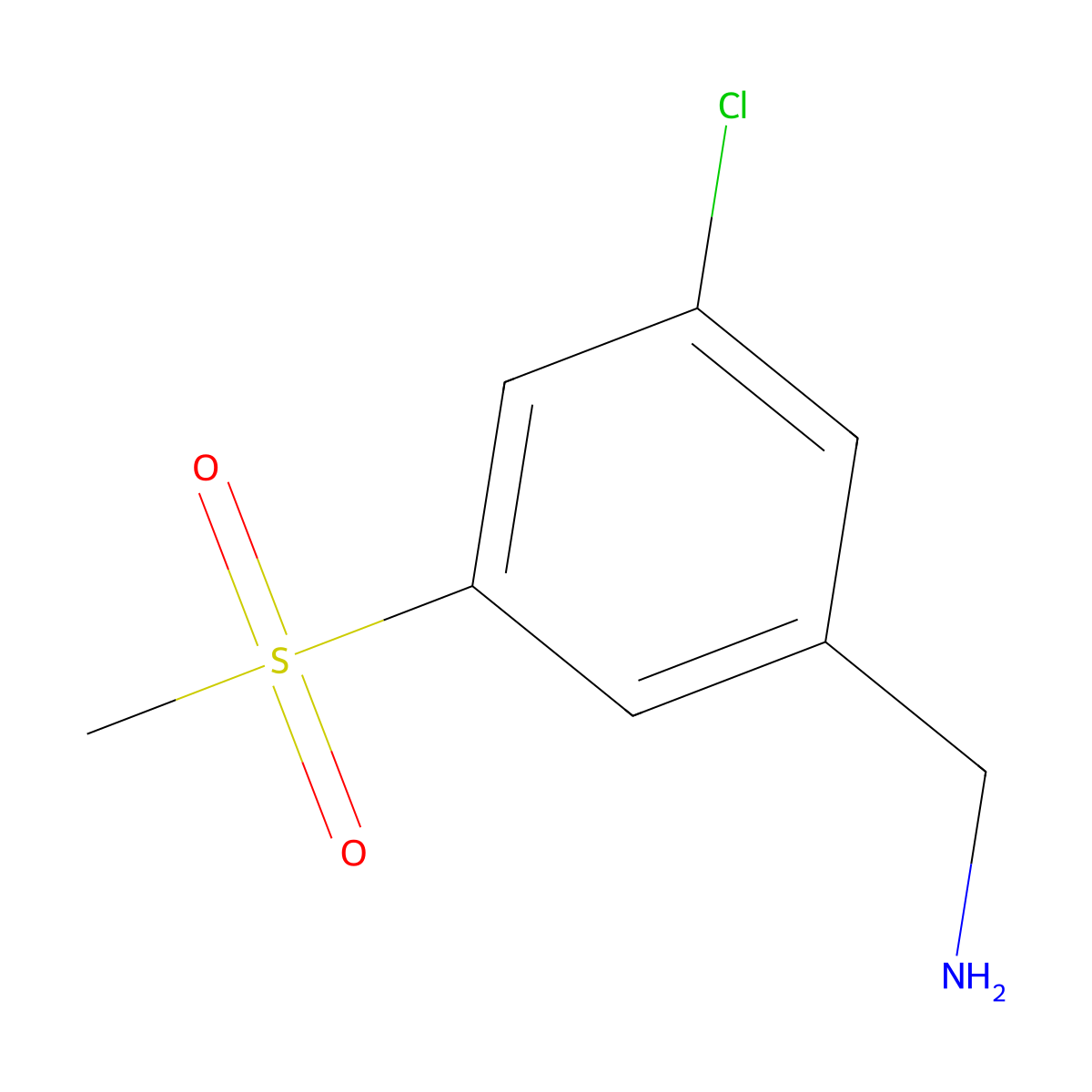 (3-Chloro-5-methanesulfonylphenyl)methanamine molecular structure, CAS 1192369-29-1