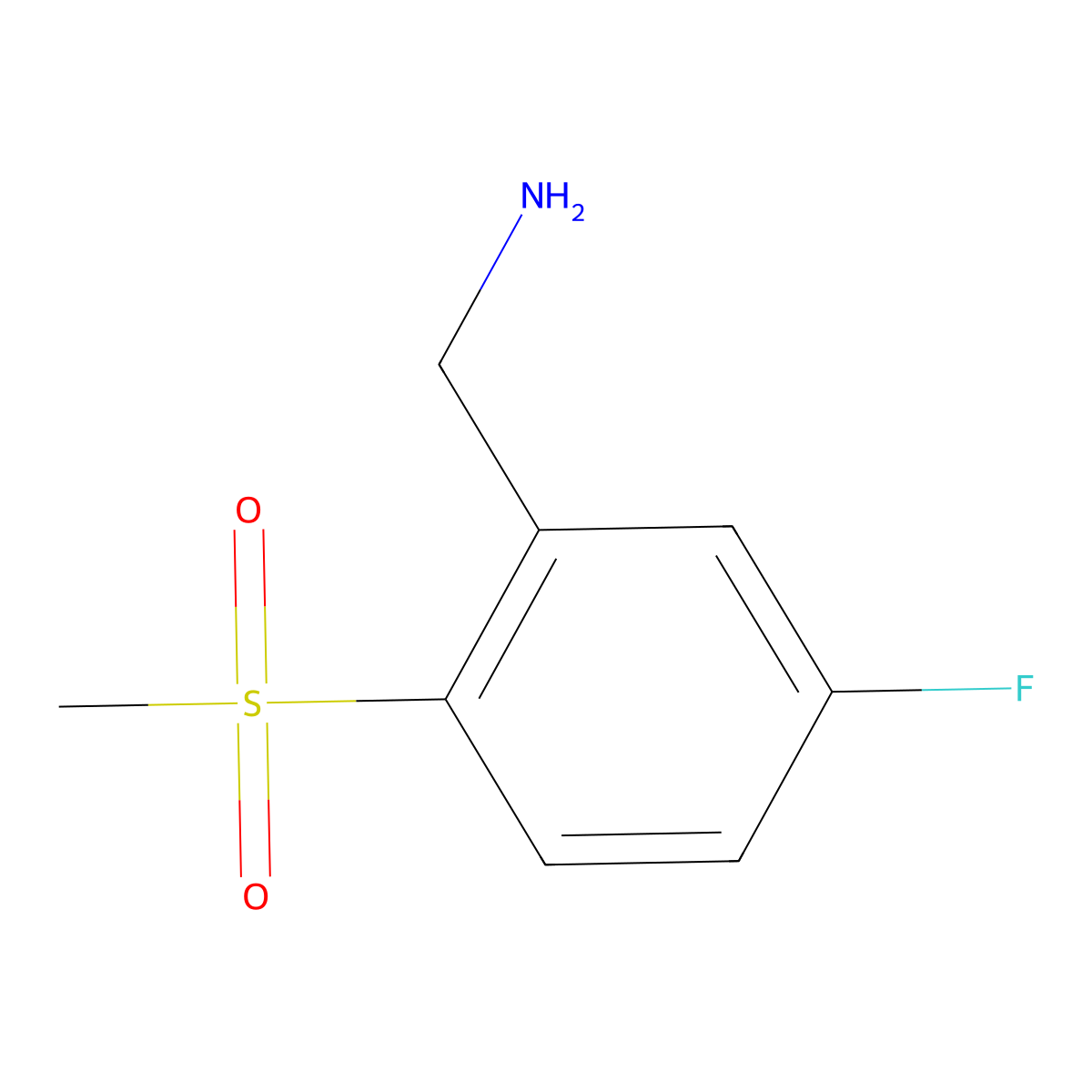 5-Fluoro-2-methanesulfonyl-benzylamine molecular structure, CAS 1192369-38-2