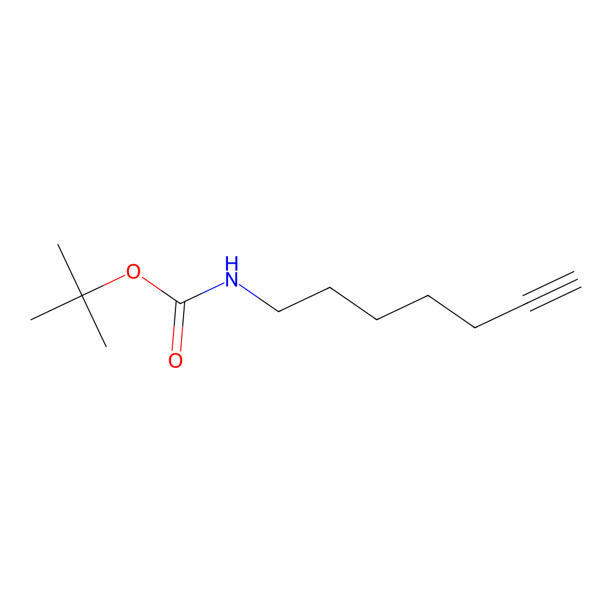 tert-butyl N-(hept-6-yn-1-yl)carbamate molecular structure, CAS 1192373-48-0