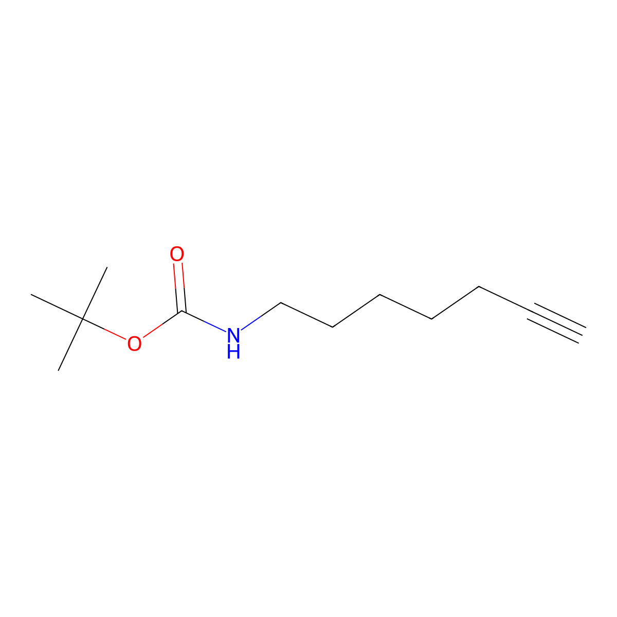 tert-butyl N-(hept-6-yn-1-yl)carbamate molecular structure, CAS 1192373-48-0