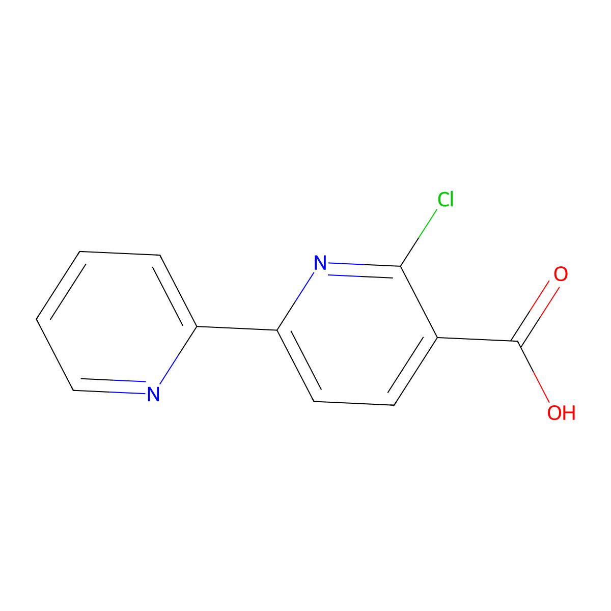 2-Chloro-6-(pyridin-2-yl)pyridine-3-carboxylic acid molecular structure, CAS 1192424-12-6