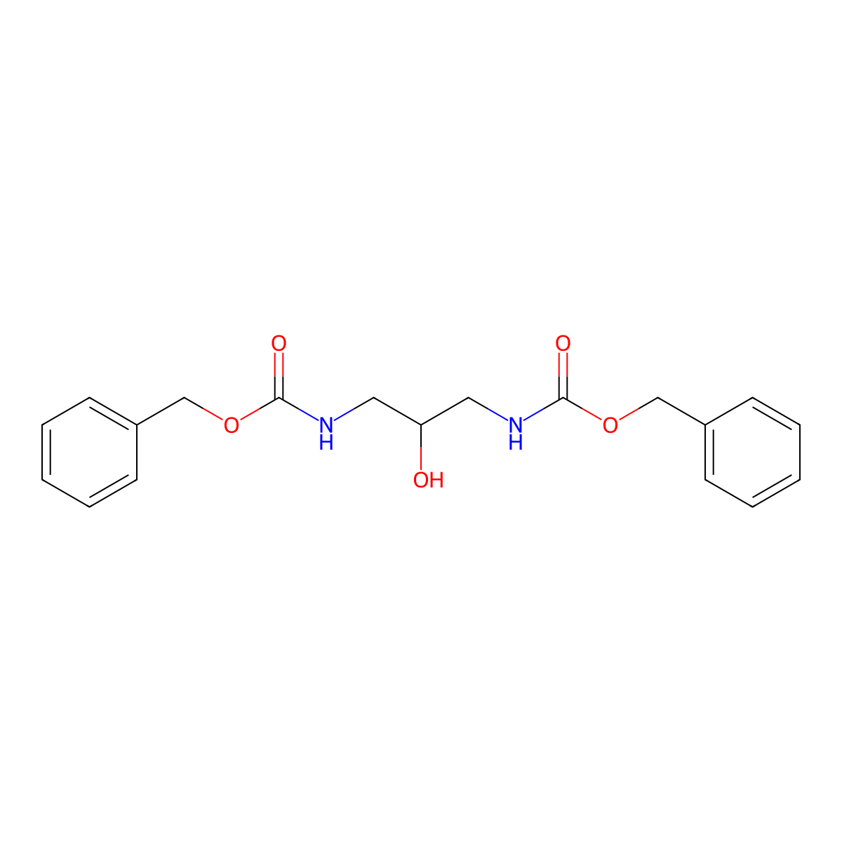 Dibenzyl (2-hydroxypropane-1,3-diyl)dicarbamate molecular structure, CAS 119244-91-6