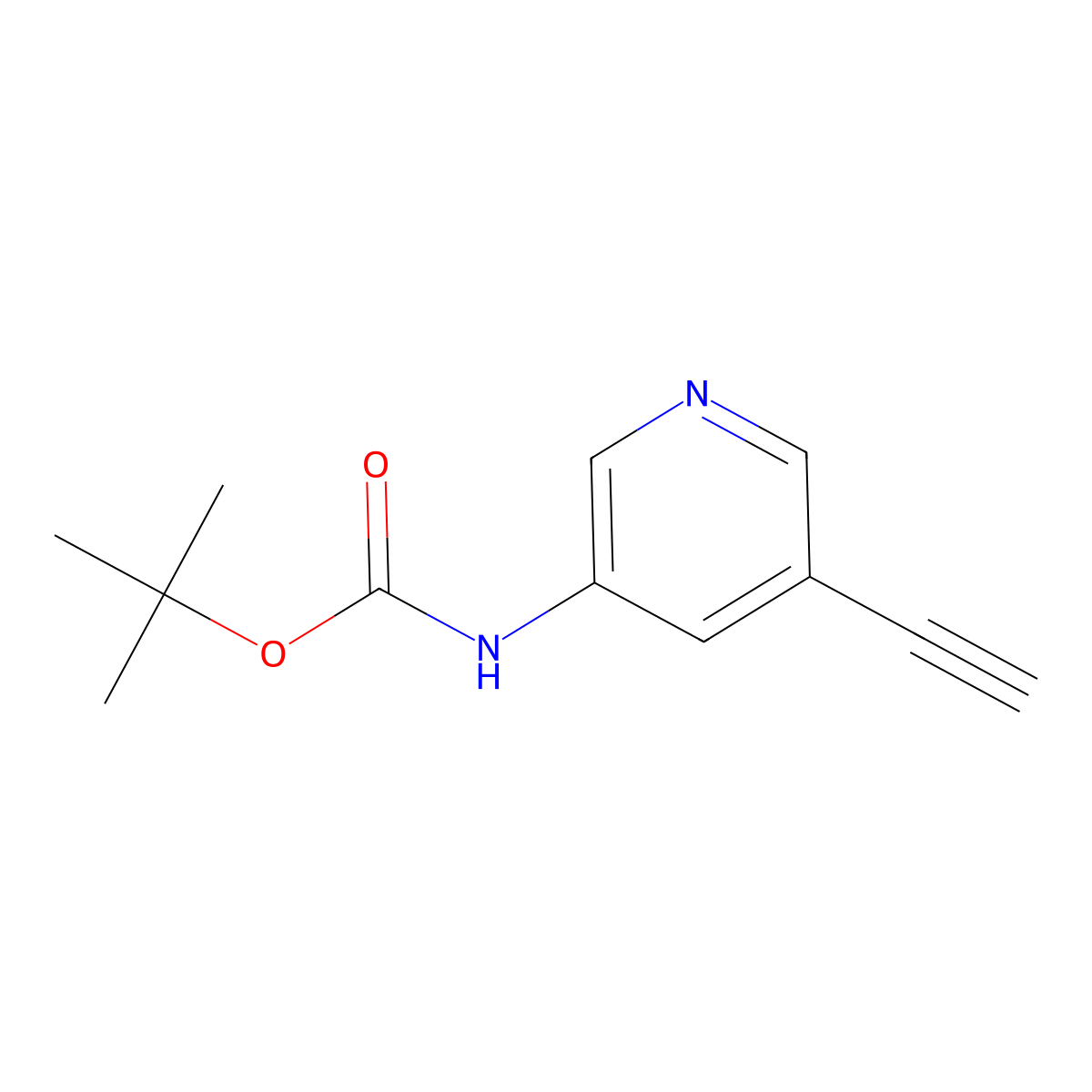 Tert-butyl (5-ethynylpyridin-3-yl)carbamate molecular structure, CAS 1192472-59-5