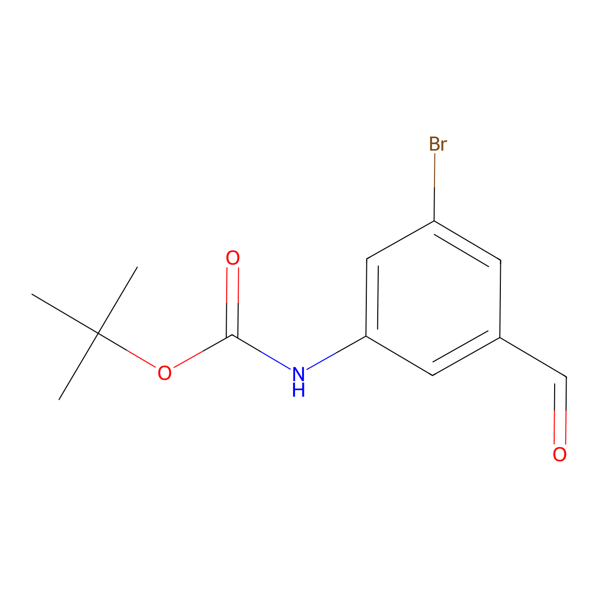 tert-Butyl (3-bromo-5-formylphenyl)carbamate molecular structure, CAS 1192474-22-8
