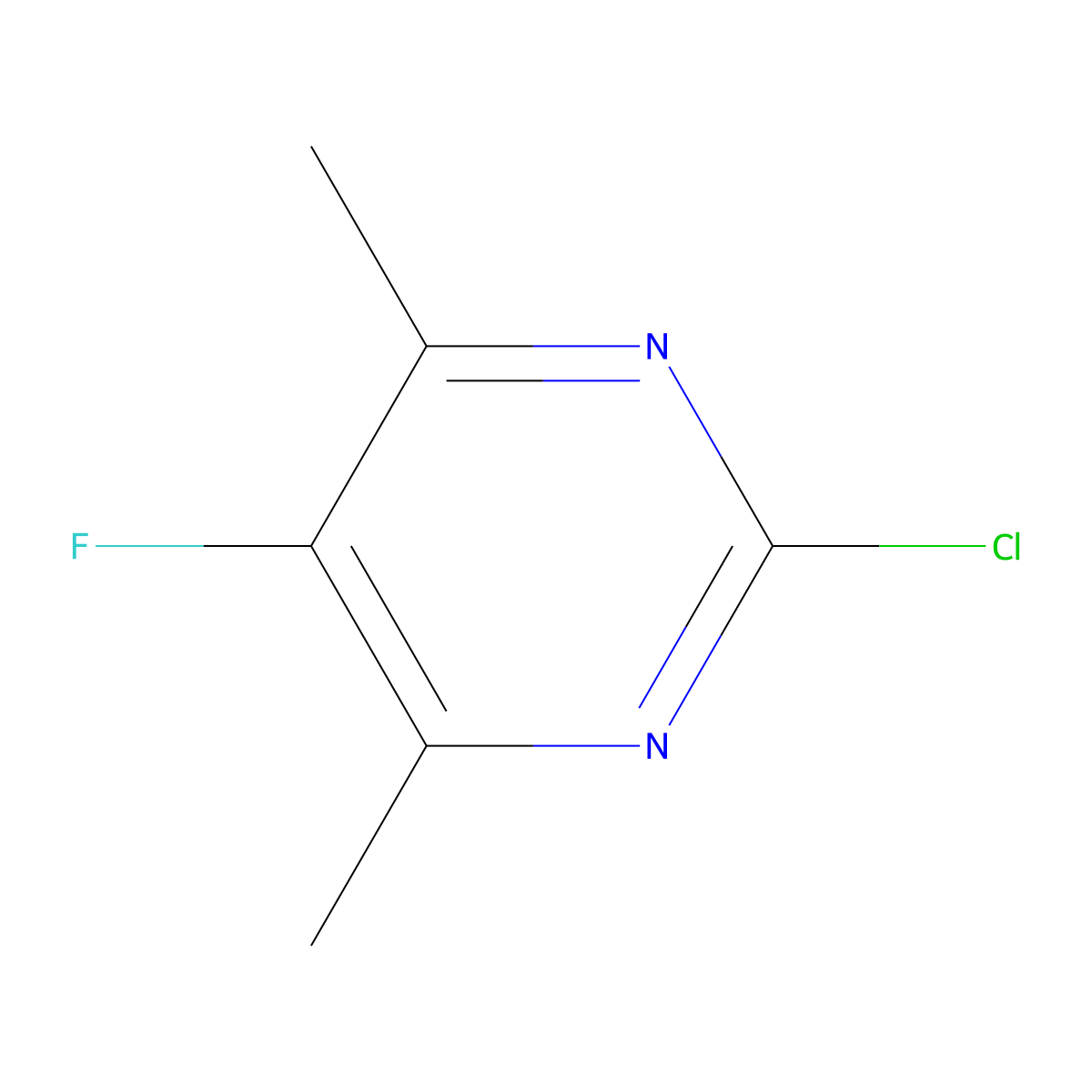 2-Chloro-5-fluoro-4,6-dimethylpyrimidine molecular structure, CAS 1192479-36-9