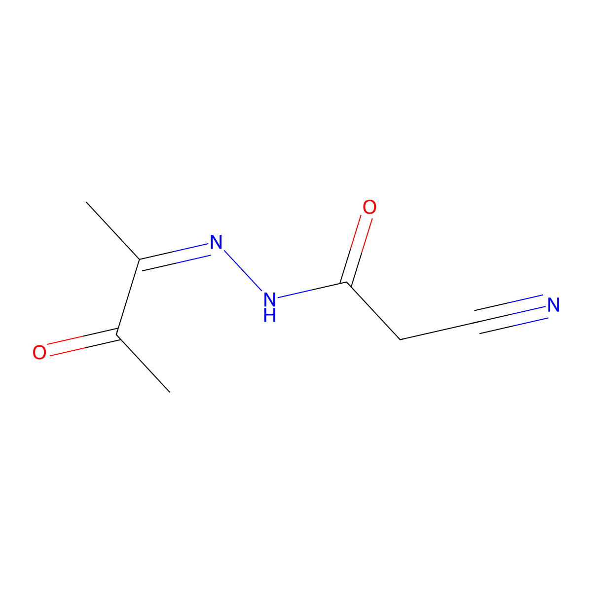2-cyano-N'-(3-oxobutan-2-ylidene)acetohydrazide molecular structure, CAS 119248-33-8