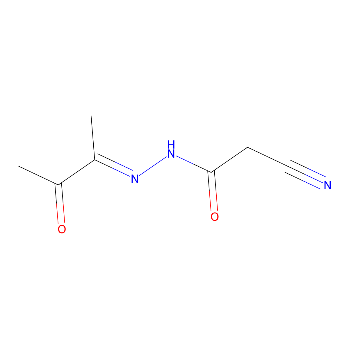 2-cyano-N'-(3-oxobutan-2-ylidene)acetohydrazide molecular structure, CAS 119248-33-8