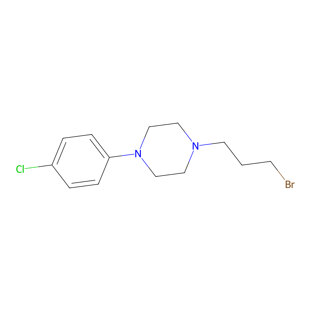 1-(3-Bromopropyl)-4-(4-chlorophenyl)piperazine molecular structure, CAS 1192490-64-4
