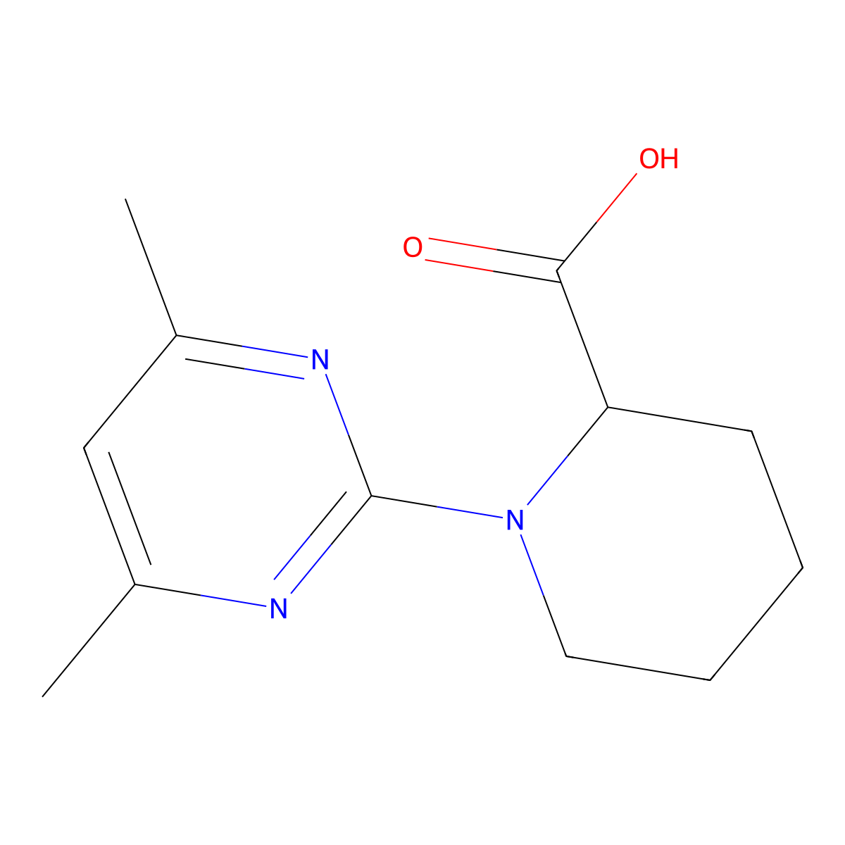1-(4,6-Dimethylpyrimidin-2-yl)piperidine-2-carboxylic acid molecular structure, CAS 1192509-98-0