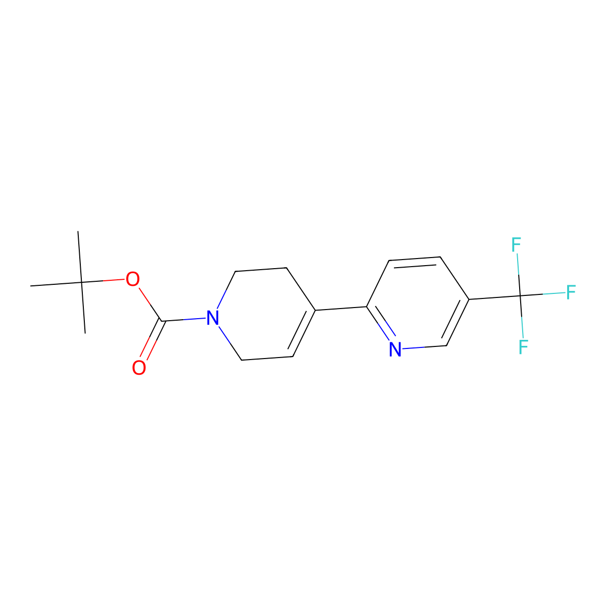 tert-Butyl 4-(5-(trifluoromethyl)pyridin-2-yl)-5,6-dihydropyridine-1(2H)-carboxylate molecular structure, CAS 1192539-76-6