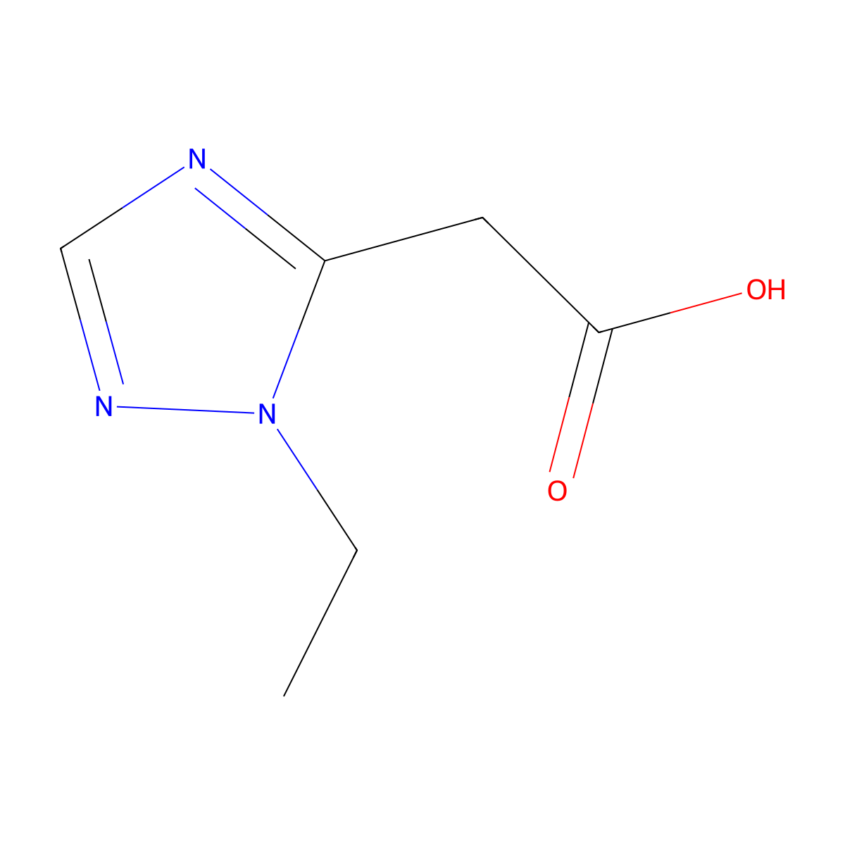 2-(1-ethyl-1H-1,2,4-triazol-5-yl)acetic acid molecular structure, CAS 1192539-82-4