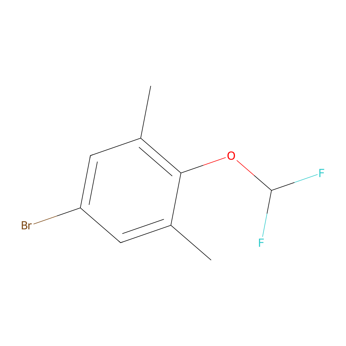 5-Bromo-2-(difluoromethoxy)-1,3-dimethylbenzene molecular structure, CAS 1192539-88-0