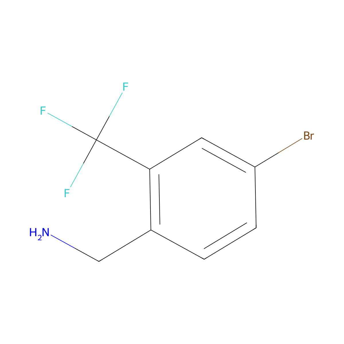 (4-Bromo-2-(trifluoromethyl)phenyl)methanamine molecular structure, CAS 1192539-95-9