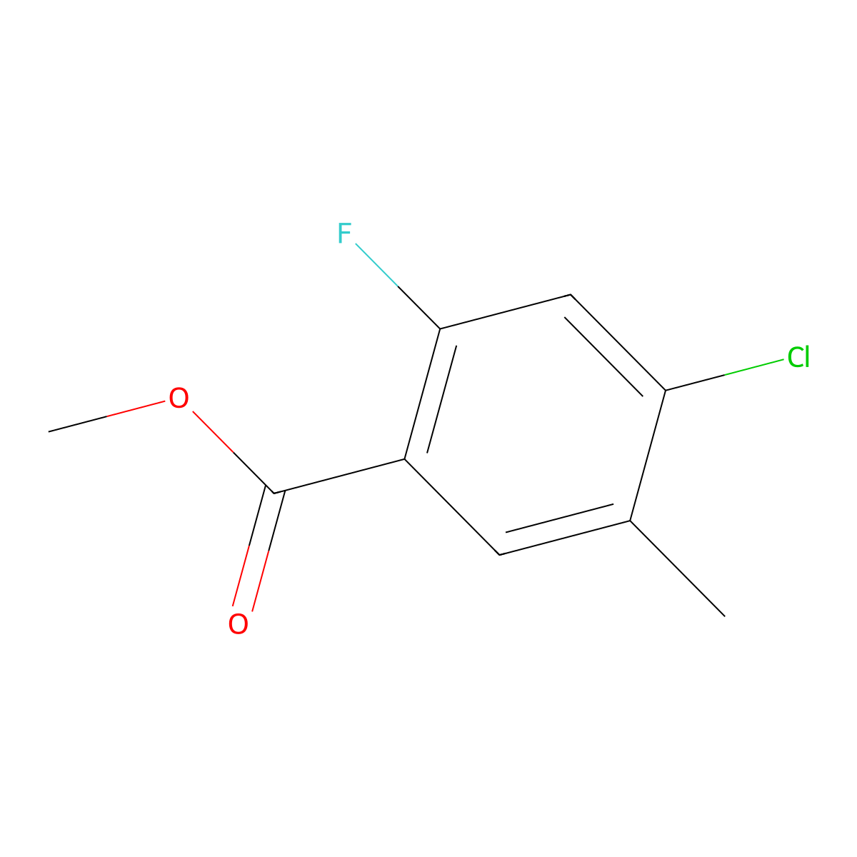 Methyl 4-chloro-2-fluoro-5-methylbenzoate molecular structure, CAS 1192547-88-8