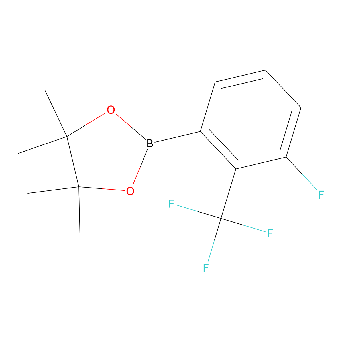 2-[3-Fluoro-2-(trifluoromethyl)phenyl]-4,4,5,5-tetramethyl-1,3,2-dioxaborolane molecular structure, CAS 1192548-05-2